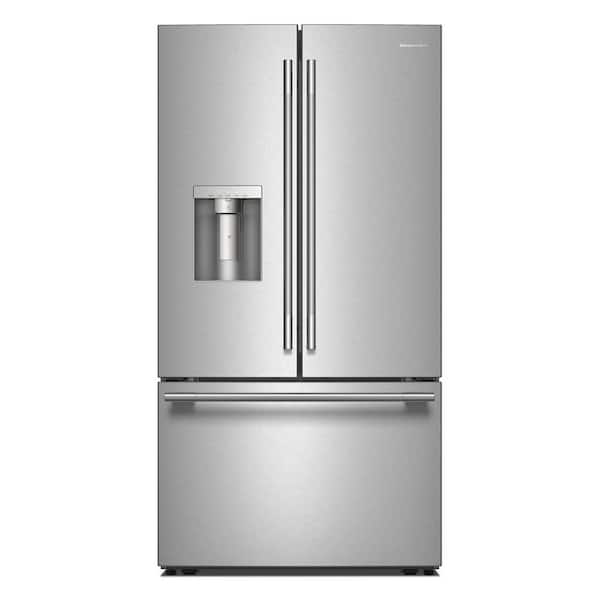 36 in. 30 cu. ft. Freestanding French Door Refrigerator in PrintShield Stainless with Exterior Water and Ice