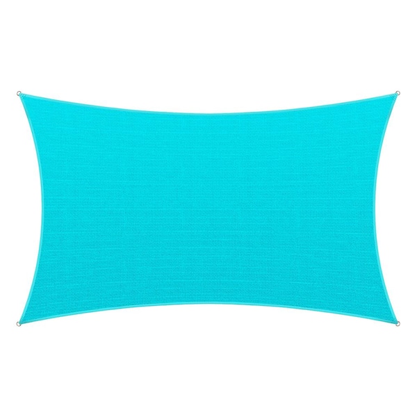 AMGO 8 ft. x 16 ft. Turquoise Rectangle Shade Sail