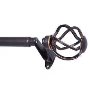 Cage Blackout 36 in.-66 in. Adjustable Single Wrap Around Curtain Rod 5/8 in. Diameter in Oil Rubbed Bronze