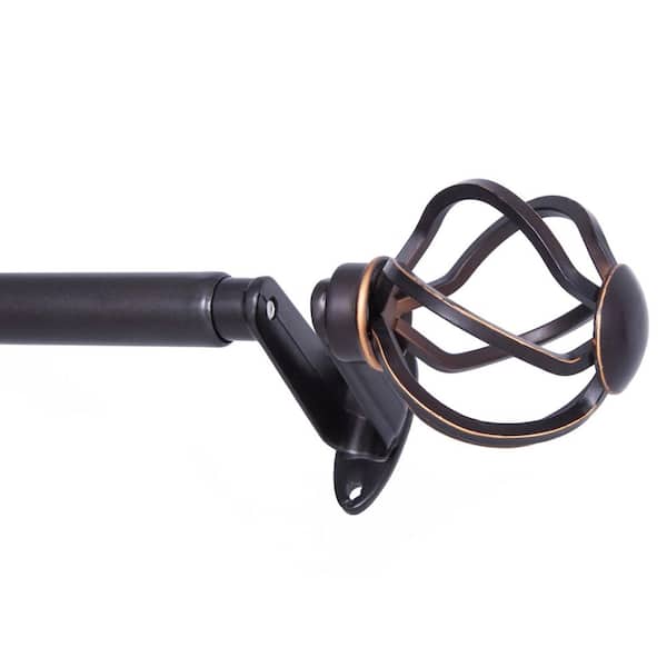 Sun Zero Cage Blackout 36 in.-66 in. Adjustable Single Wrap Around Curtain Rod 5/8 in. Diameter in Oil Rubbed Bronze