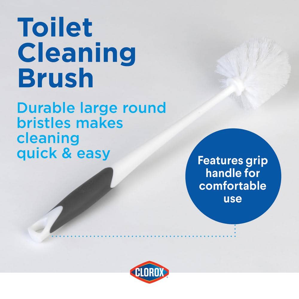 White and Black Toilet Plunger and Brush Set with Caddy
