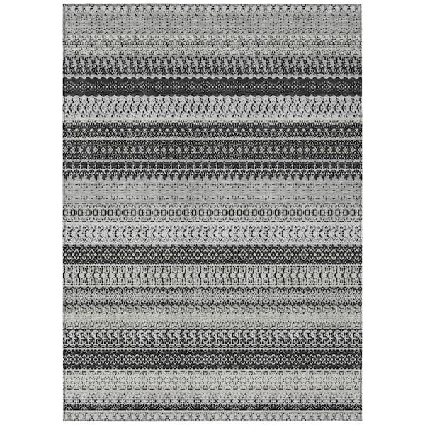 Addison Rugs Chantille ACN576 Black 8 ft. x 10 ft. Machine Washable Indoor/Outdoor Geometric Area Rug