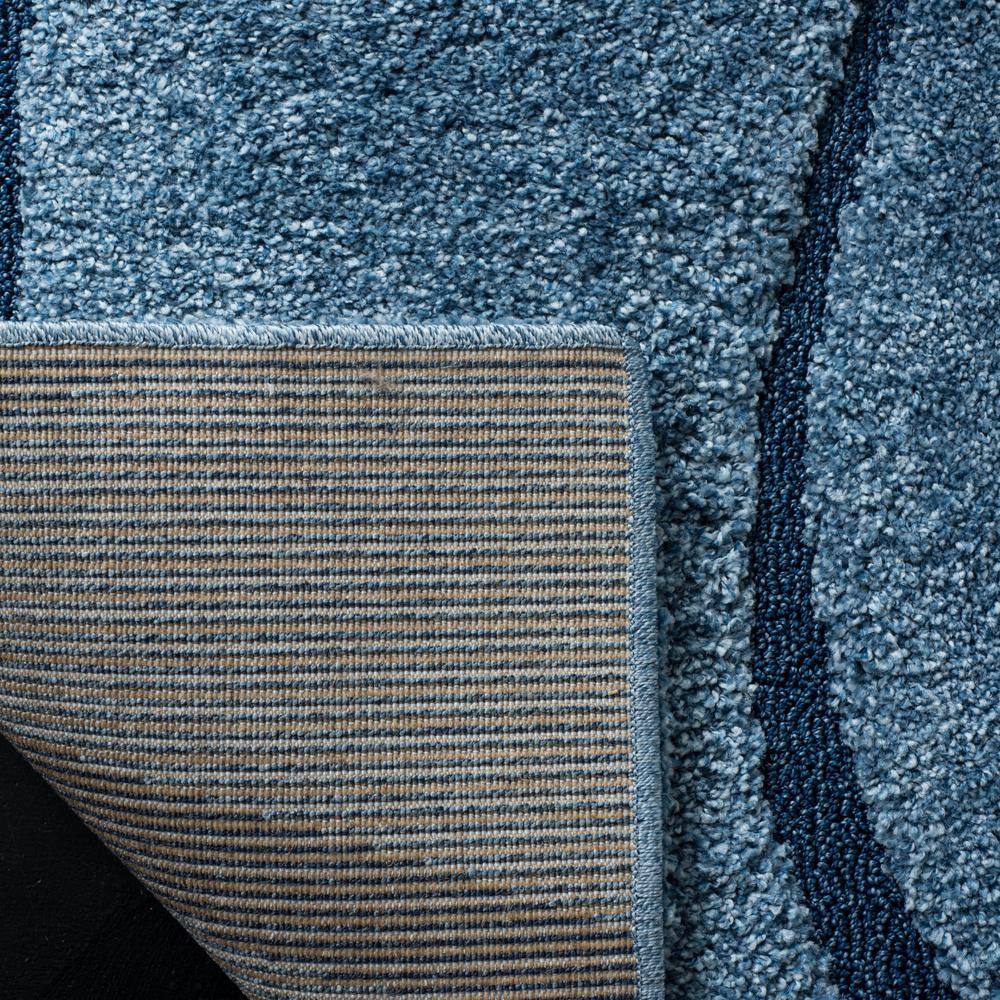 Light Blue Abstract Shag Synthetic Area Rug