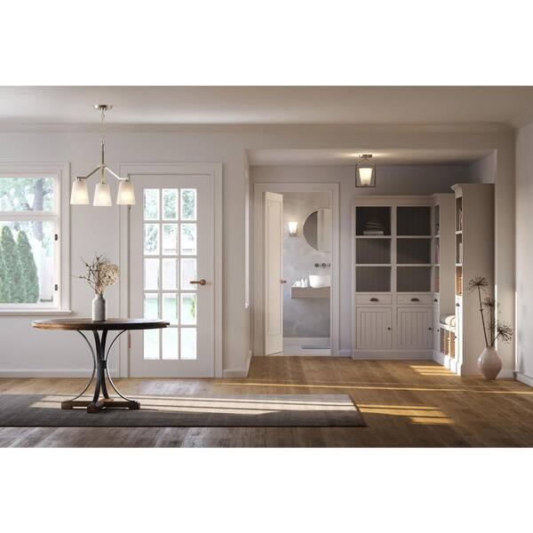 Progress Lighting Vertex Collection 3-Light Brushed Nickel Etched White Contemporary Convertible Chandelier