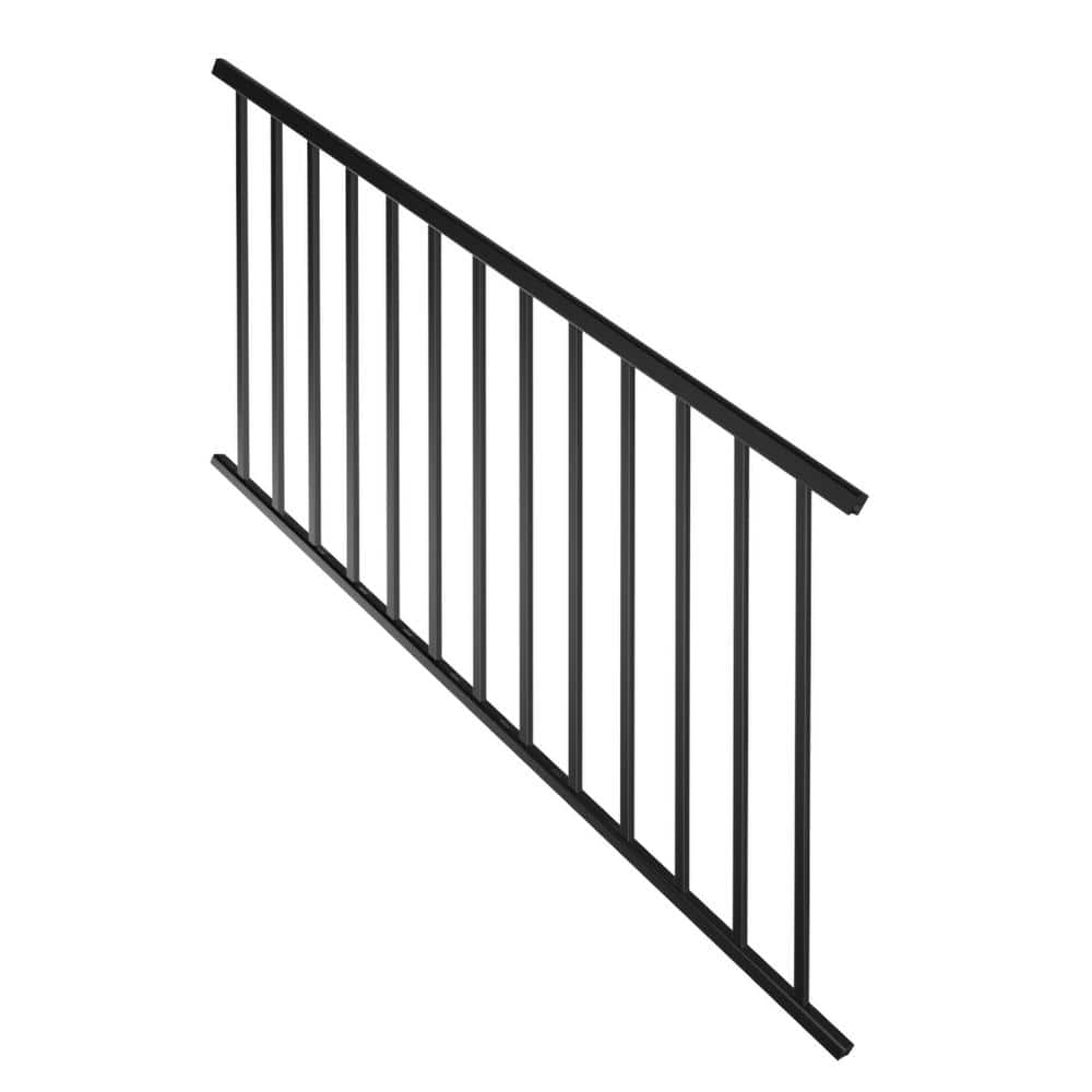 Contemporary 6 ft x 36 in. Black Fine Textured Aluminum Stair Rail Kit price history on PriceWatchPro