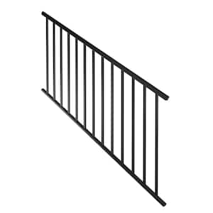 Contemporary 6 ft x 36 in. Black Fine Textured Aluminum Stair Rail Kit