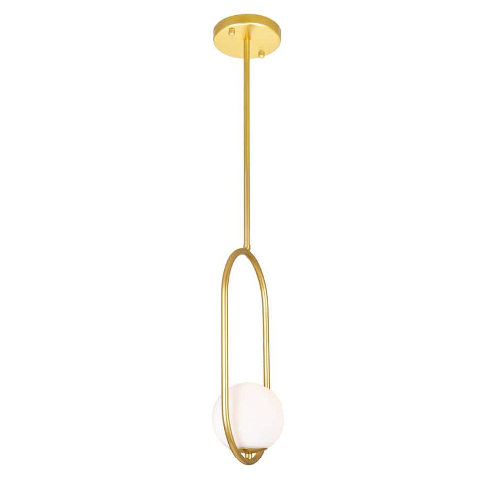 Gold and Glass Contemporary Mini Pendant Light