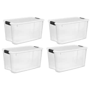 116 and 70 Quart Ultra Latching Storage Tote Container Clear (4 Pack)