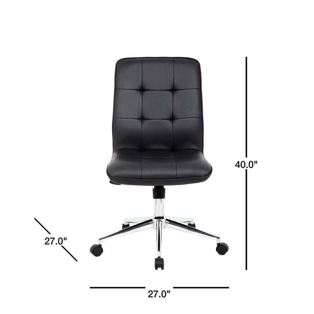 ErgoFlex Black CaressoftPlus Armless Task Chair with Swivel Base