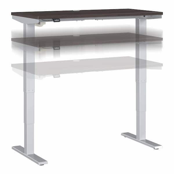 Bush Furniture Move 40 Series 47.6 in. Rectangular Storm Gray/Cool Gray Metallic Desk with Adjustable Height