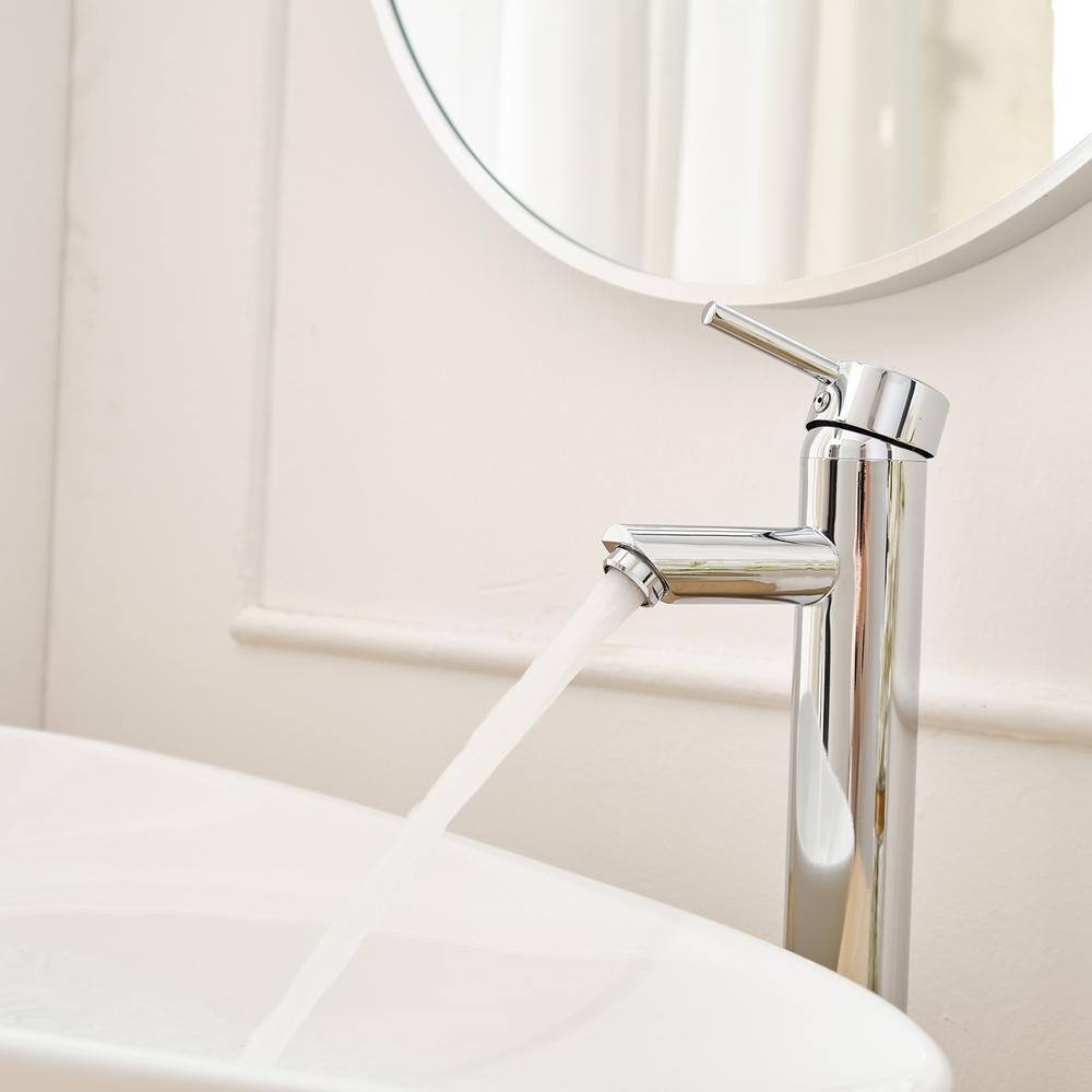 Polished Chrome Single Handle Vessel Sink Faucet