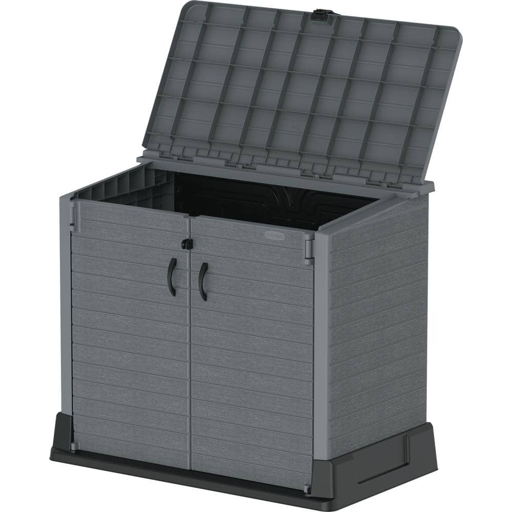 Duramax Gray Resin Outdoor Deck Storage Shed with Latching Doors