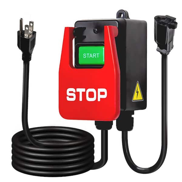 120V Paddle Switch with 5.5 Ft Cord for Power Tools Emergency Stop Fits Table Saw Router Drill Press Bench Saw Black