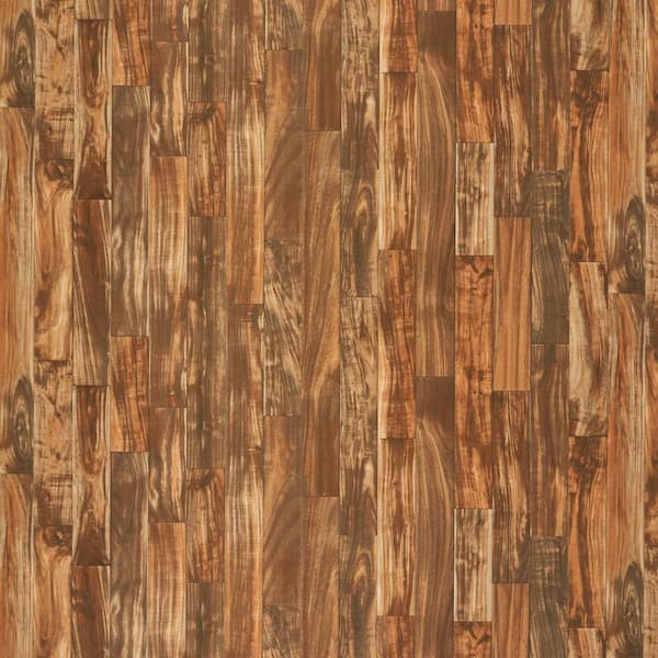 TrafficMaster Pro Basic Redwood Acacia Wood 10 MIL x 12 ft. W x Cut to Length Waterproof Vinyl Sheet Flooring