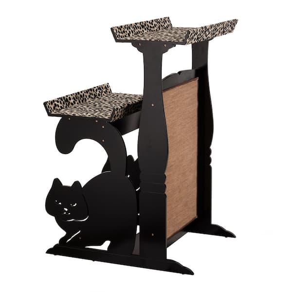 Elegant Home Fashions Black 2-Tier Cat Retreat Stand