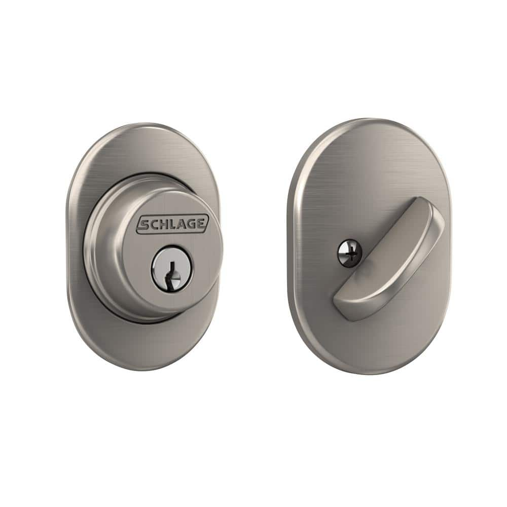 Schlage B60 Series Remsen Satin Nickel Single Cylinder Deadbolt ...