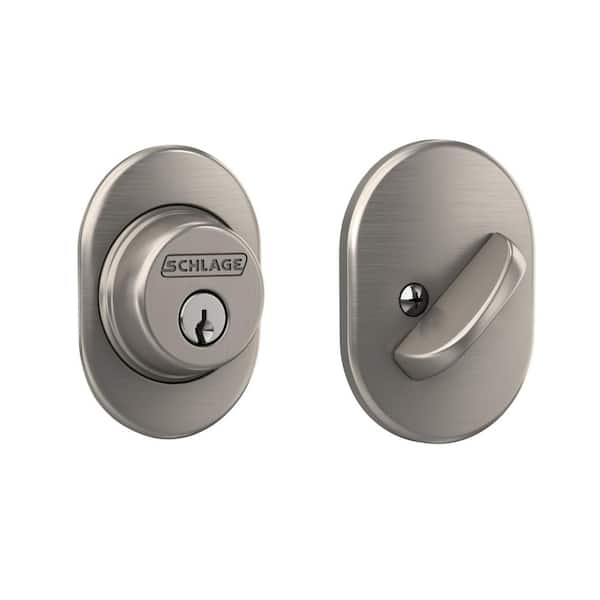 Schlage B60 Series Remsen Satin Nickel Single Cylinder Deadbolt Certified Highest for Security and Durability