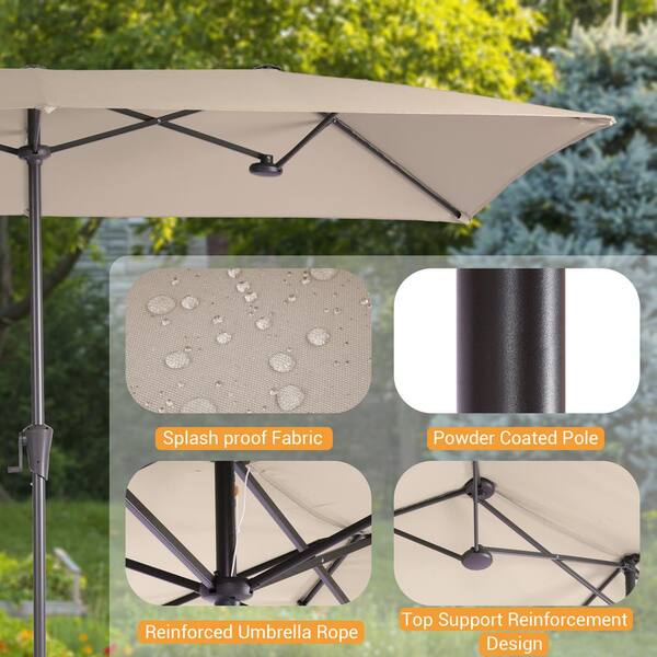 6' round patio umbrella 6' Round Tilt Black High Dining Outdoor Patio Umbrella Frame