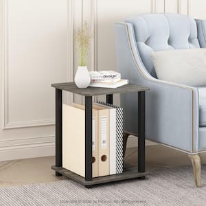 Simplistic French Oak Grey/Black End Table (2-Pack)