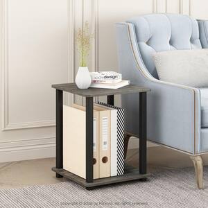 Simplistic French Oak Grey/Black End Table (2-Pack)