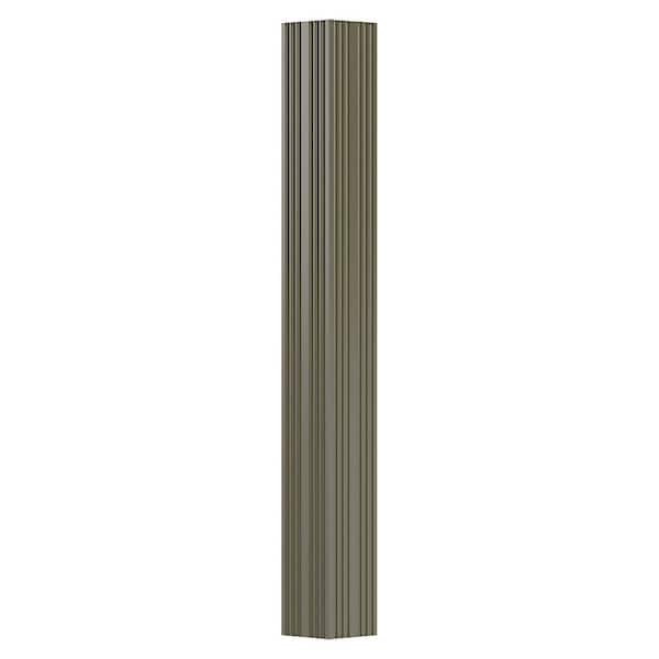 AFCO 9' x 3" Endura-Aluminum Column, Square Shaft (Load-Bearing), Non-Tapered, Fluted, Clay