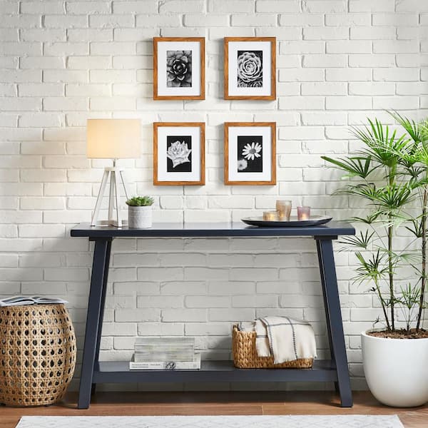 8 in. x 10 in. Matted to 5 in. x 7 in. Walnut Gallery Wall Picture Frame (Set of 4)