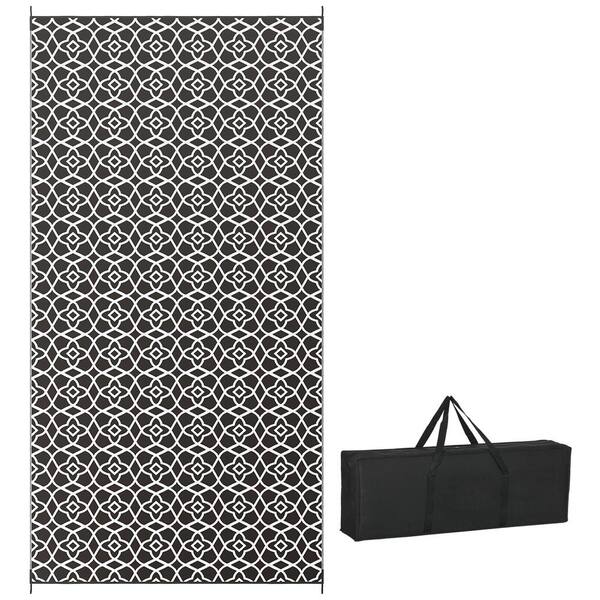 COOLSHARK 9 ft. x 18 ft. Waterproof Outdoor Patio Rug Indoor Large Reversible Area Rugs with Carry Bag, for Yard, Picnic, Beach