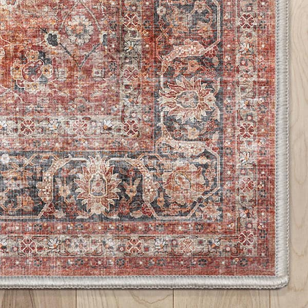 Well Woven - Red 3 ft. 11 in. x 5 ft. 3 in. Flat-Weave Asha Delphine Vintage Persian Oriental Area Rug