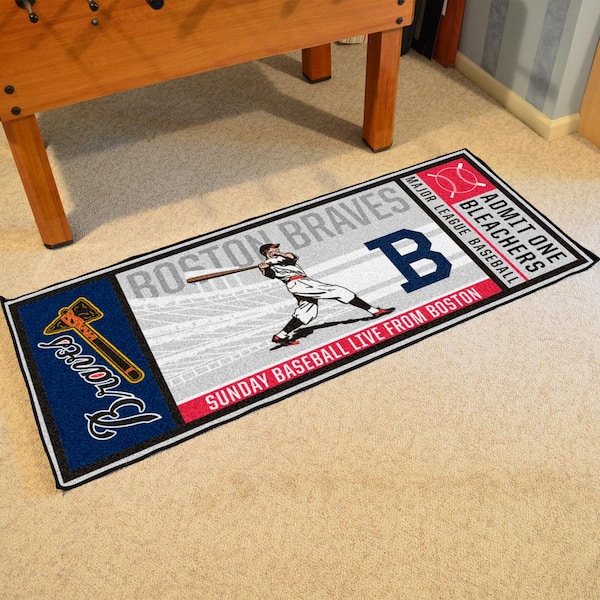 Boston Braves Gray 2 ft. 6 in. x 6 ft. Ticket Runner Rug