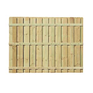 6 ft. H x 8 ft. W Pressure-Treated Pine Board-on-Board Dog Ear Wood Fence Panel