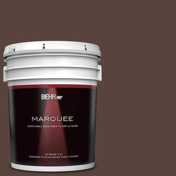 BEHR MARQUEE 5 gal. #BXC-78 Cordovan Leather Flat Exterior Paint & Primer