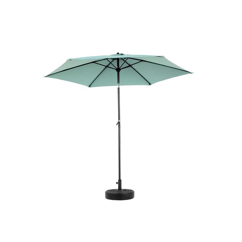 9 ft. Steel Outdoor Patio Umbrella in Market Style with Push Button Tilt and Crank Light Green price history on PriceWatchPro