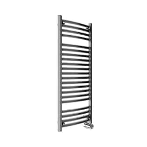 21-Bar Wall Mounted Electric Towel Warmer with Digital Timer in Polished Chrome