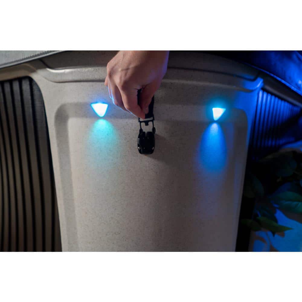 Whitestone and Black Onyx 6-Person Square Hot Tub with Jets
