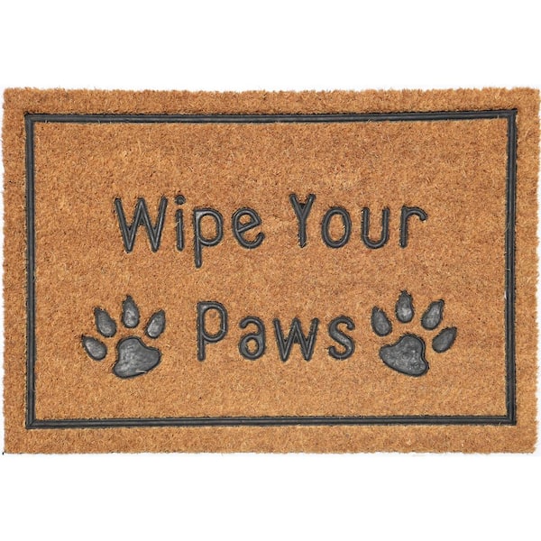 Vinyl Back Wipe Your Paws 30 in. x 18 in. Coir Door Mat