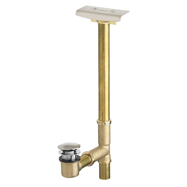 Max 1-1/2 in. Brass Deep Soak Drain in Satin Nickel