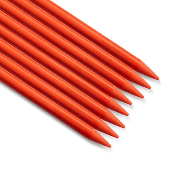 Ecostake Garden Stakes 3 ft. for Climbing Plants Supports Pole Rust-Free Plant Sticks Fence Post (100-Pack), Orange