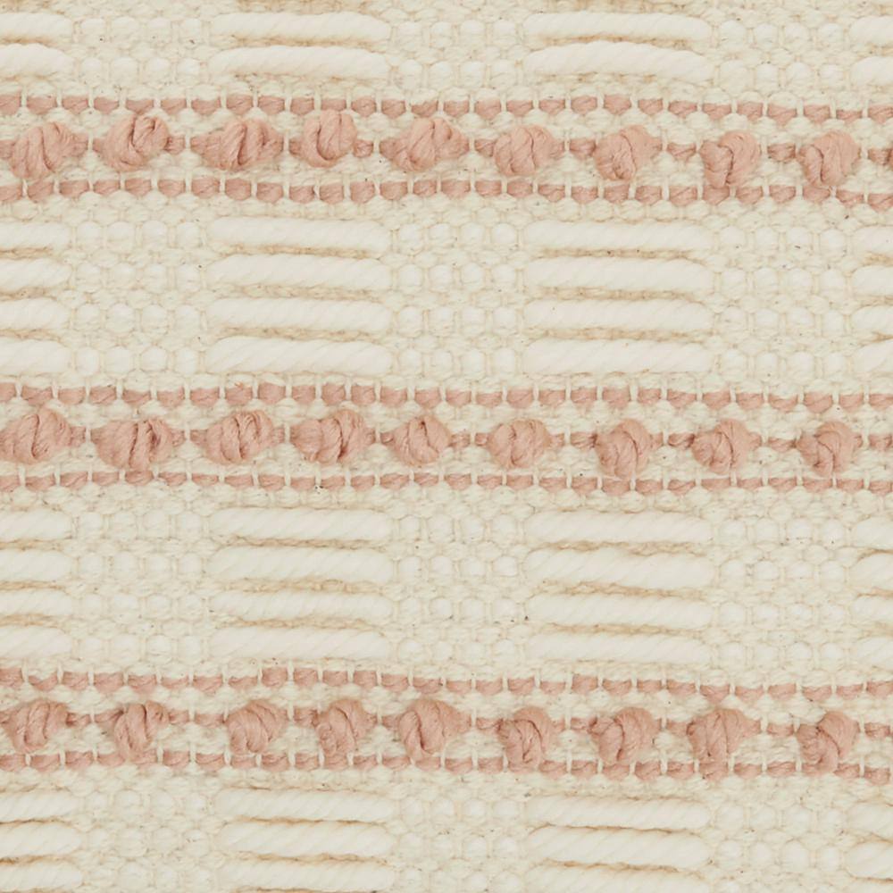 Blush and Ivory Embroidered Rectangular Throw Pillow