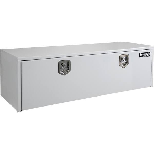 BUYERS PRODUCTS 18 in. x 18 in. x 60 in. White Steel Underbody Truck Tool Box