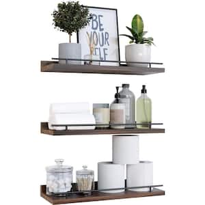 15.7 in. W x 6 in. D x 1.5 in. H Dark Brown Decorative Wall Shelf, Floating Shelves