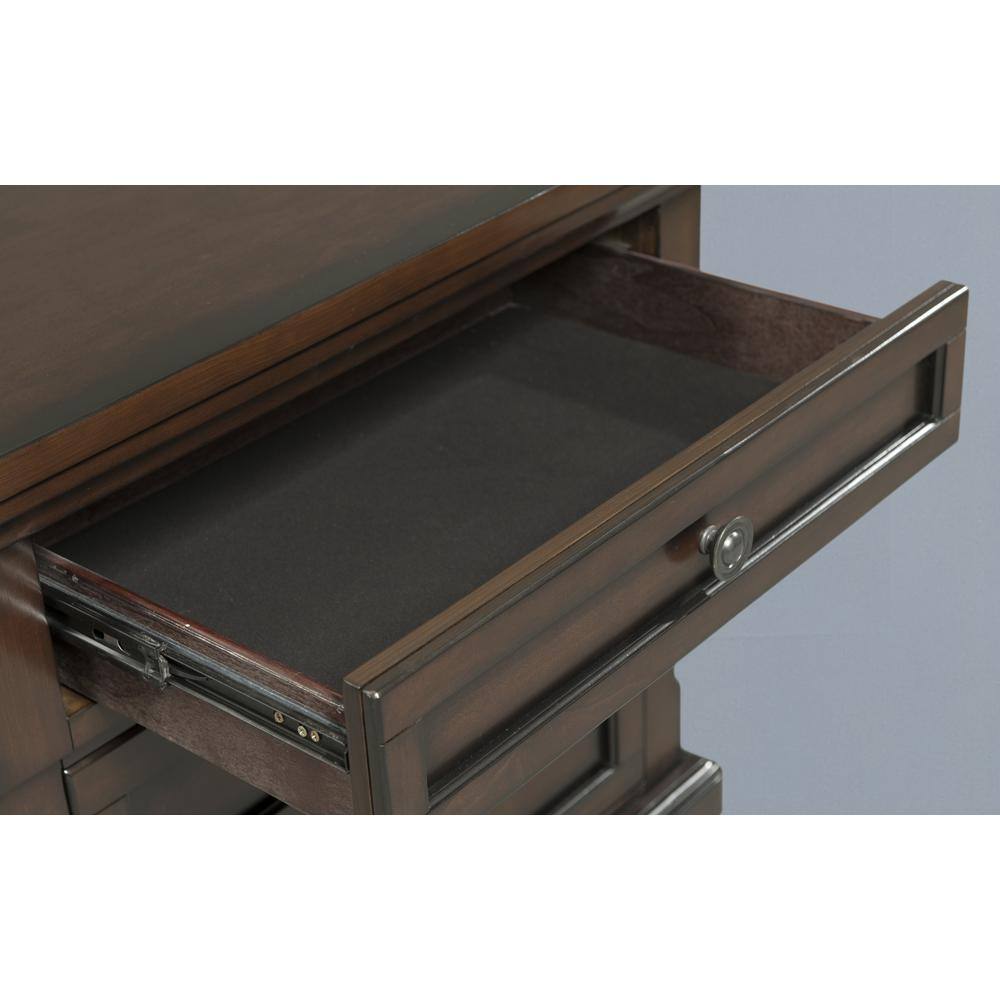 Walnut 3-Drawer Nightstand with USB Ports and Bun Feet