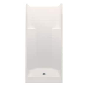 Everyday Textured Tile AFR 36 in. x 36 in. x 75 in. 1-Piece Shower Stall with Center Drain in Biscuit