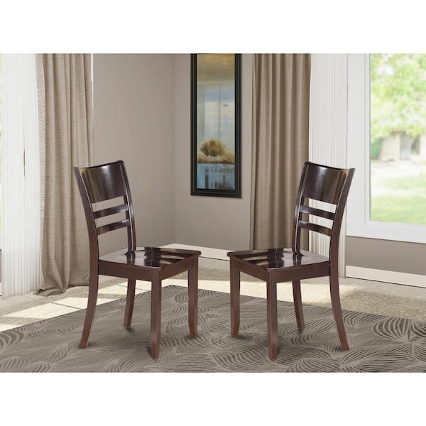HOME IMPORTS EMPORIUM Cappuccino Wooden Seat Stylish Back Dining Chair (Set of 2)