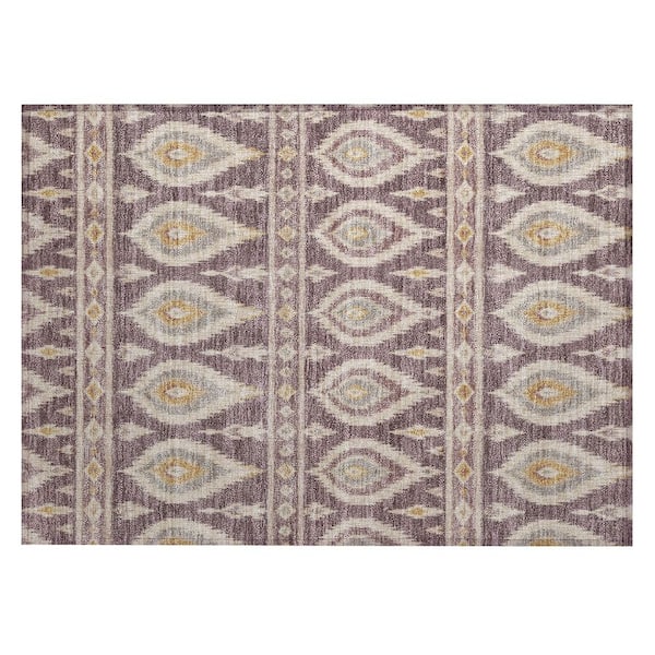 Chantille Machine Washable Indoor/Outdoor Abstract ACN3070 Plum 3 ft. x 4 ft. Area Rug