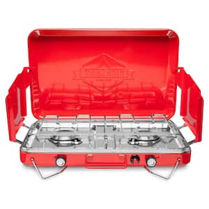 2-in-1 Gas Camping Stove and Stainless Steel Drip Tray