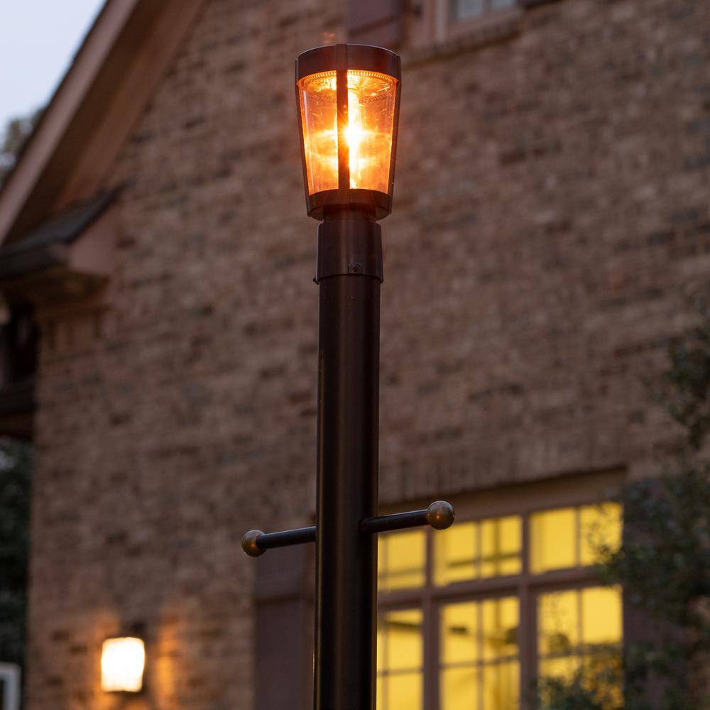 Amphora Black Resin Solar LED Outdoor Post Light