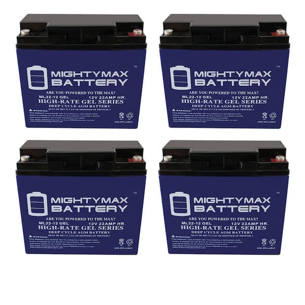 MIGHTY MAX BATTERY 12V 22AH GEL Battery Replacement for CSB EVX12200 - 4 Pack