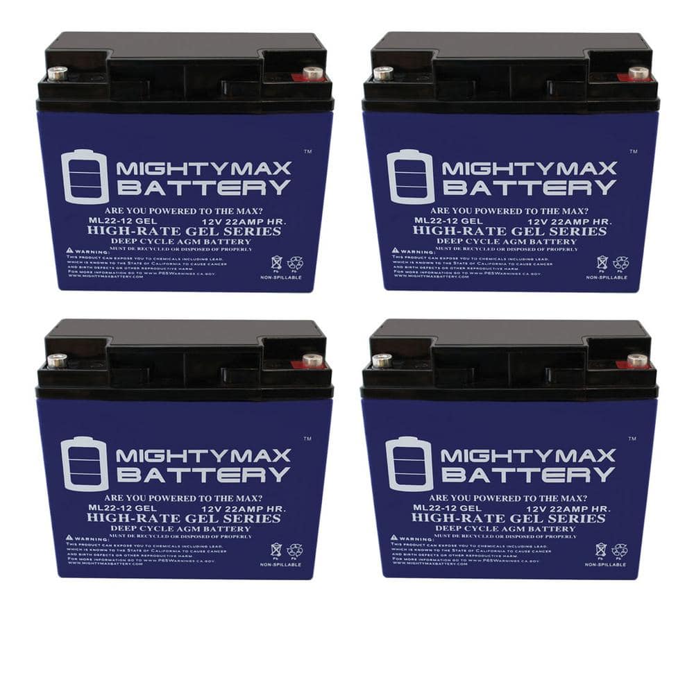 12V 22AH GEL Replacement Battery for Yuasa REC22-12 - 4 Pack price history on PriceWatchPro