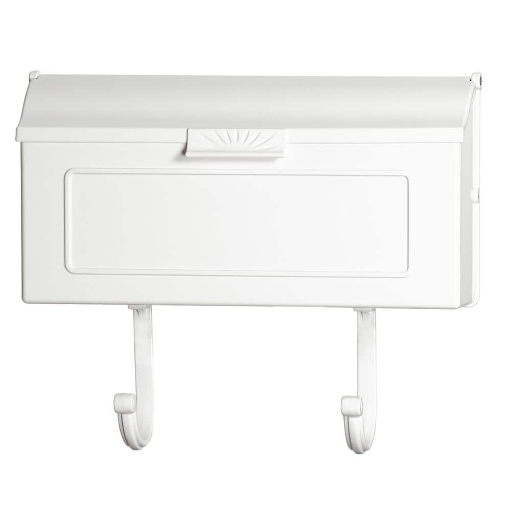 White Classic Cast Aluminum Wall Mount Mailbox