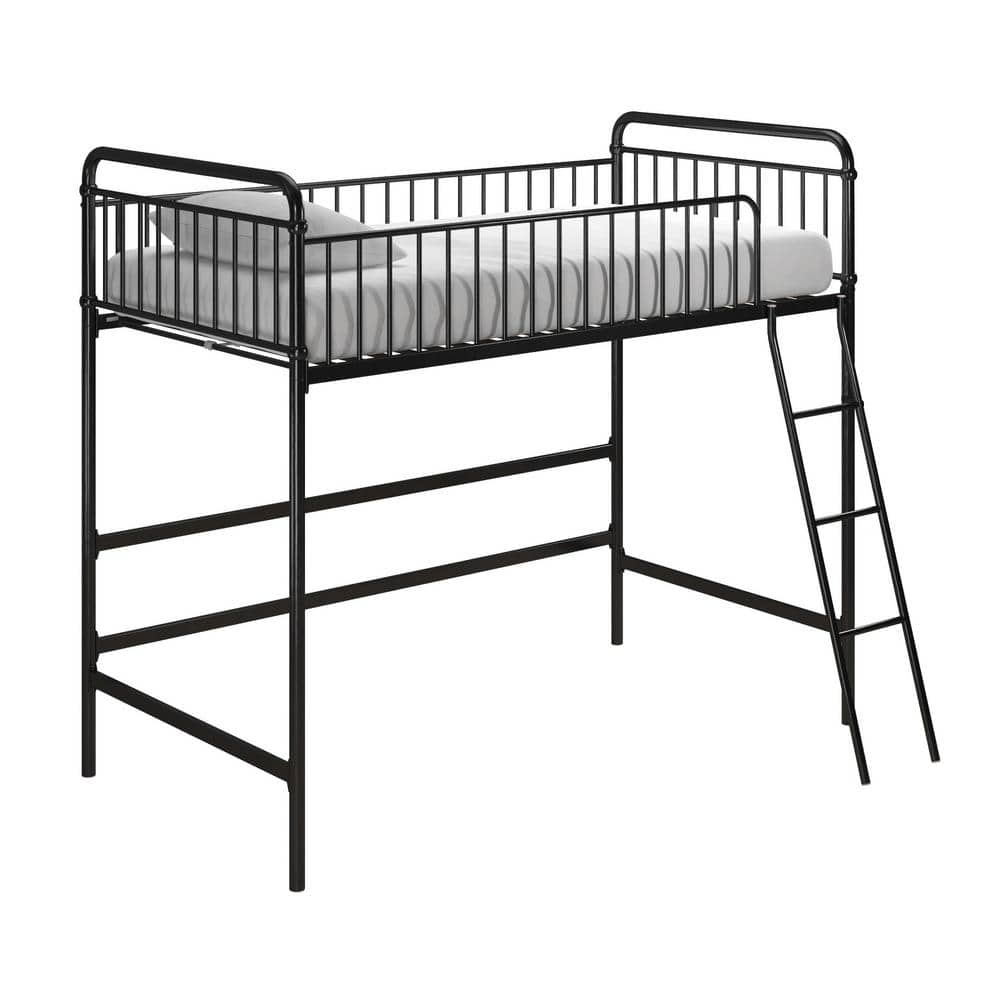 DHP Kolin Black Metal Twin Loft Bed DE65618 - The Home Depot